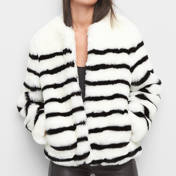 GAP Jackets & Blazers - Gap Faux Fur Stripe Jacket